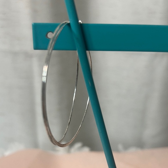 Silver Hoop Earrings Set - Picture 2 of 7